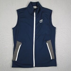 Ortovox Mens Merino Fleece Light Vest Navy Blue Full Zip Large Wool Blend Top